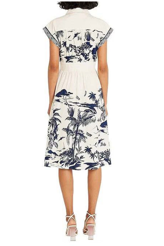 Maggy London Collared Button Down A-Line Dress