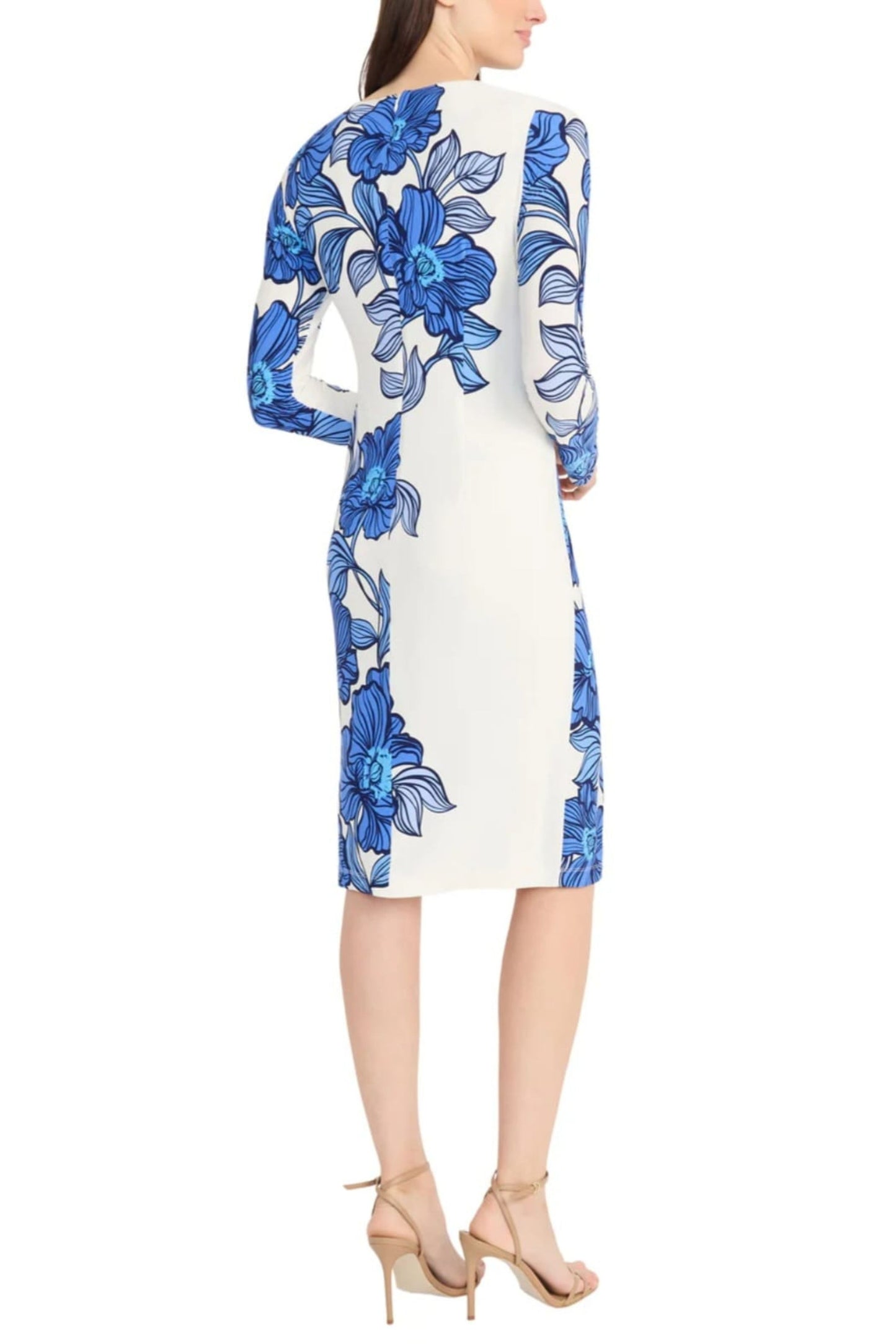 Maggy London Floral Print Long Sleeve Sheath Dress