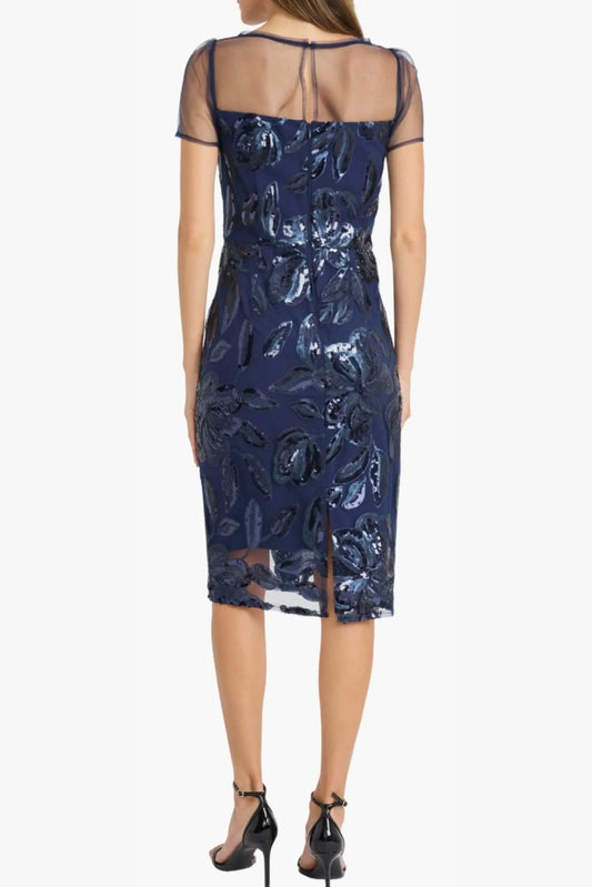 Maggy London Sequin Illusion Short Party Dress