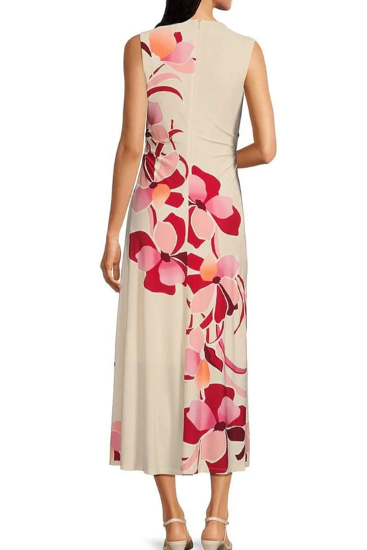 Maggy London Sleeveless Mock Neck Midi Dress