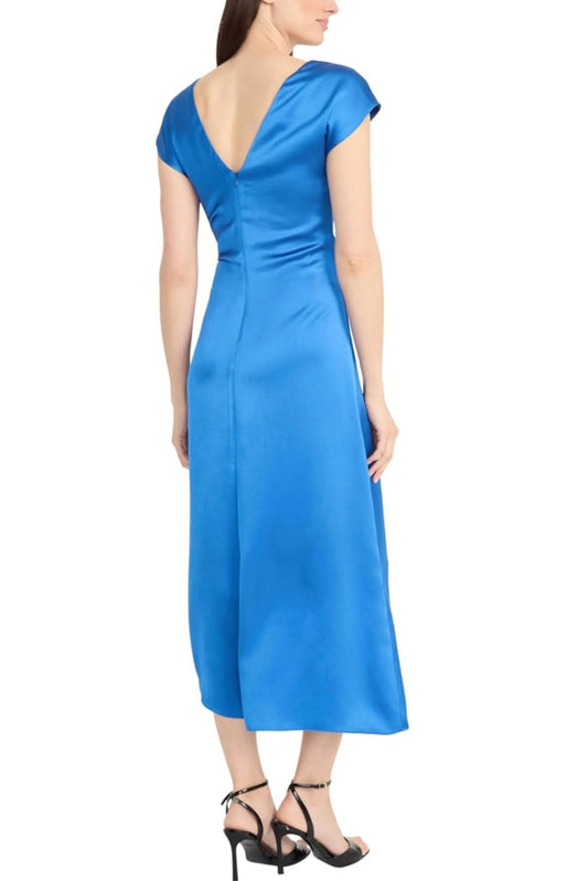 Maggy London Boat Neckline Asymmetrical Midi Dress