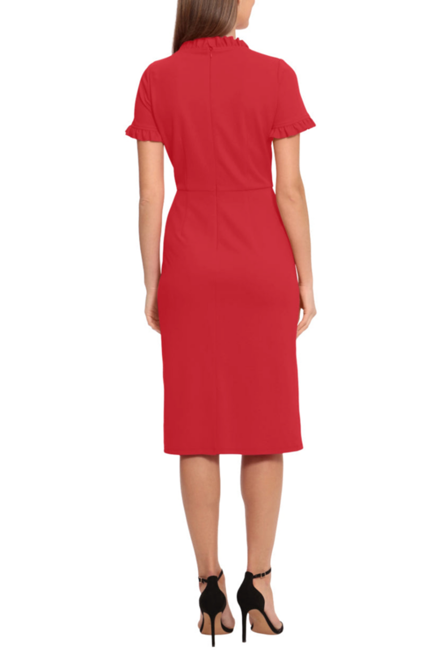 Maggy London Ruffle-Detail Front Pocket Dress