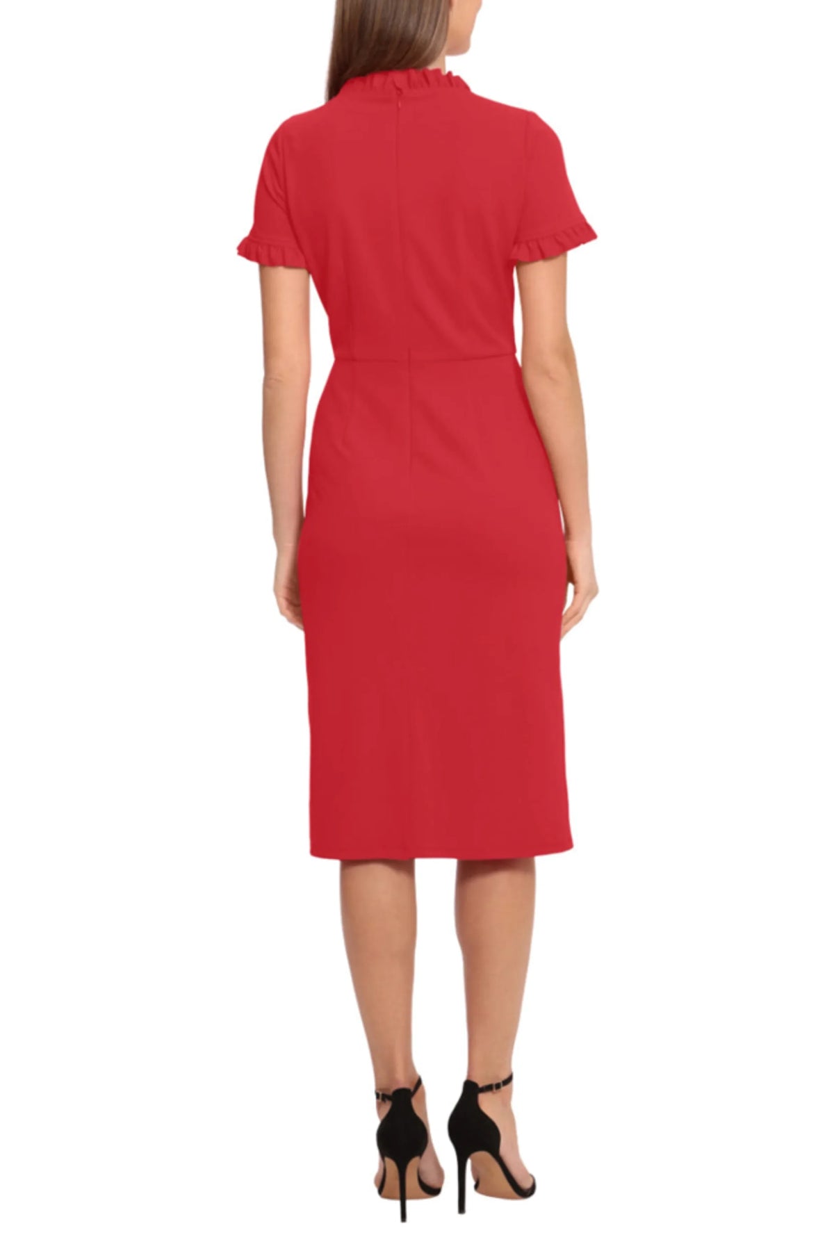 Maggy London Ruffle-Detail Front Pocket Dress