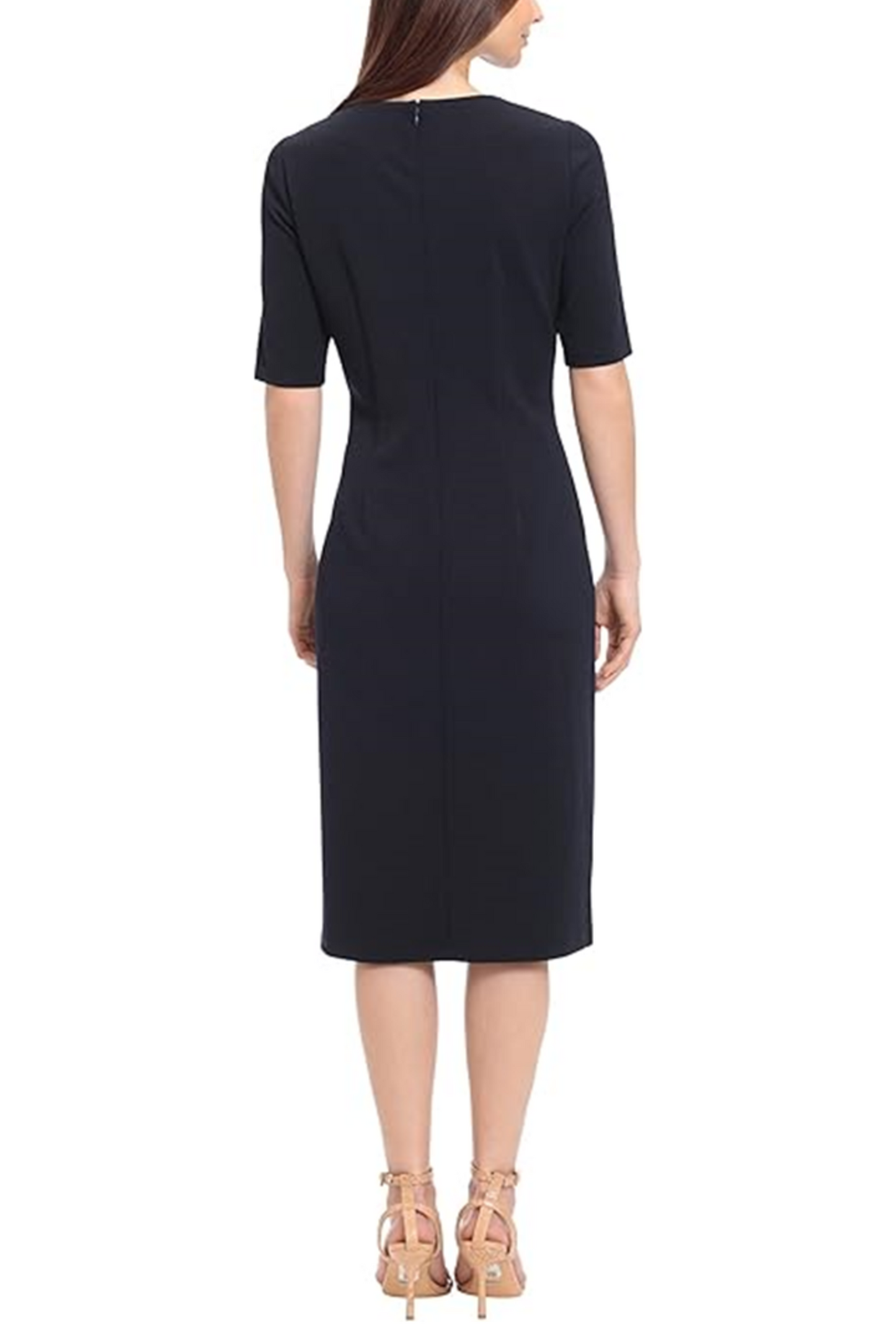 Maggy London Seam Detail Short Sleeve Midi Dress