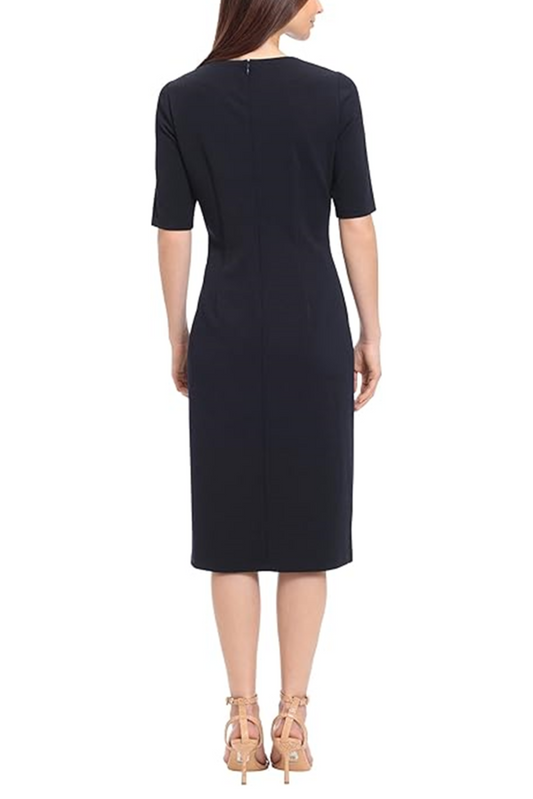 Maggy London Seam Detail Short Sleeve Midi Dress