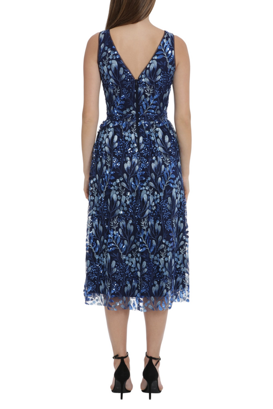 Maggy London Embroidered Sequin Floral Dress