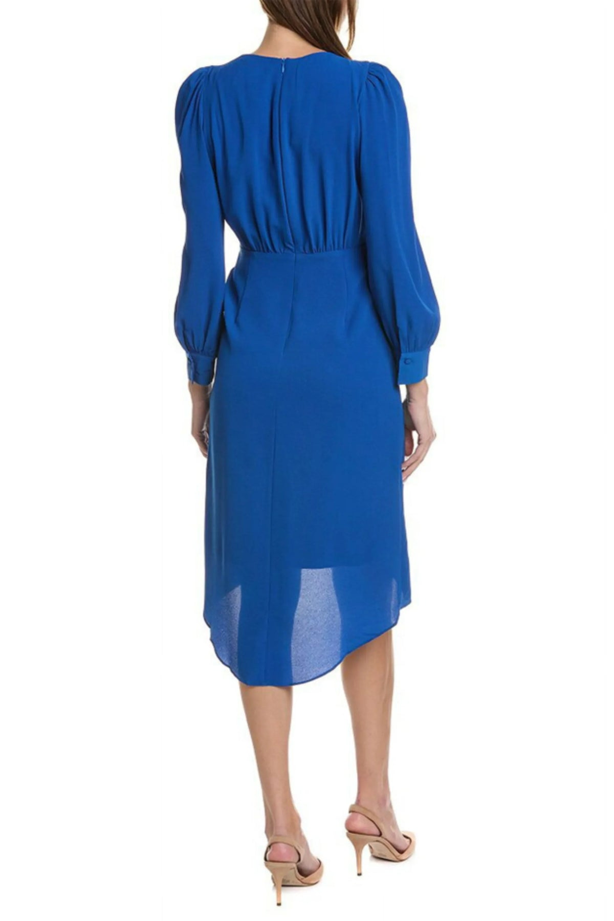Maggy London Pleated Ruched Long Sleeve Dress