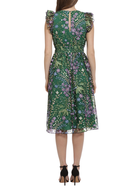 Maggy London Floral Embroidered A-Line Dress