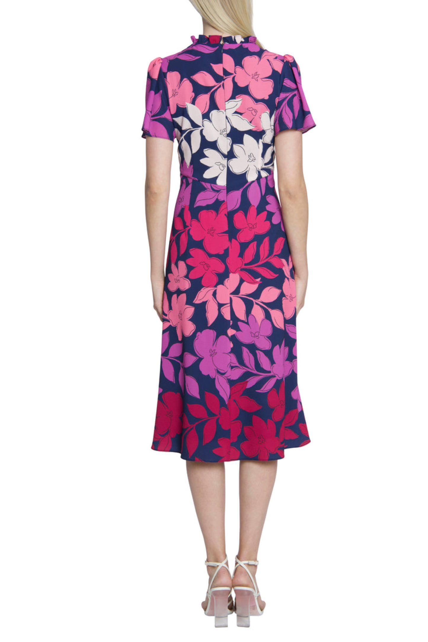 Maggy London Short Sleeve A-Line Floral Dress