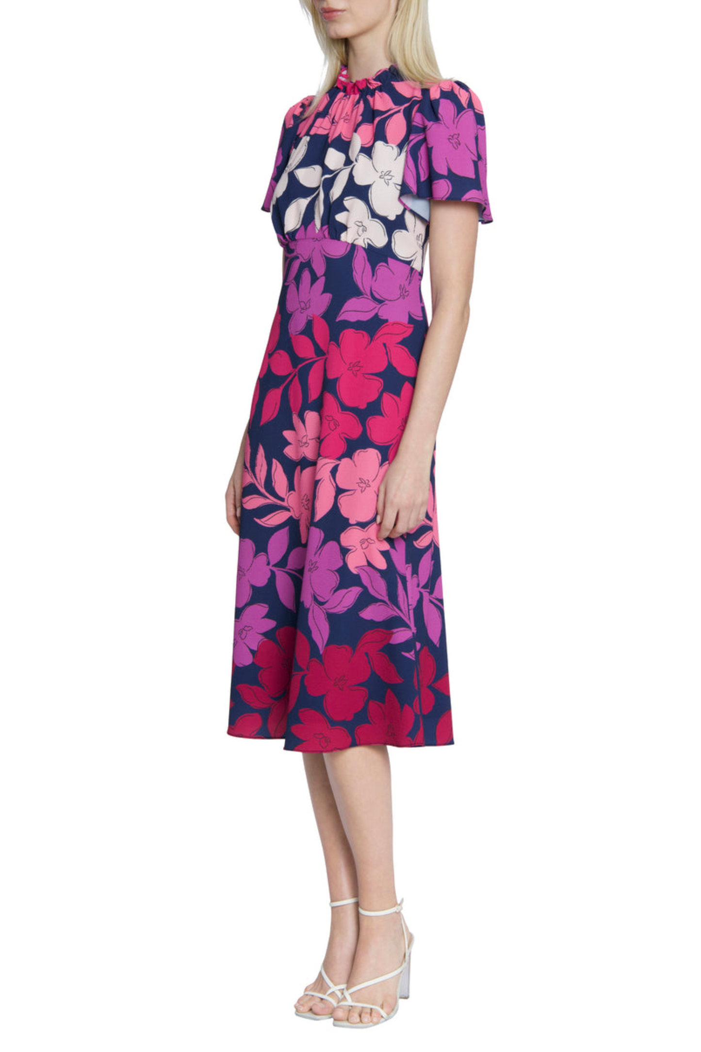 Maggy London Short Sleeve A-Line Floral Dress