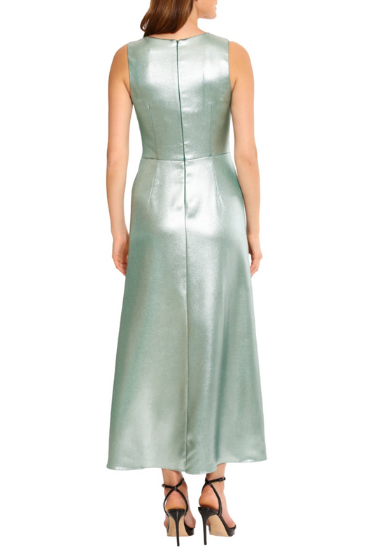 Maggy London Twisted Knot Metallic Evening Dress