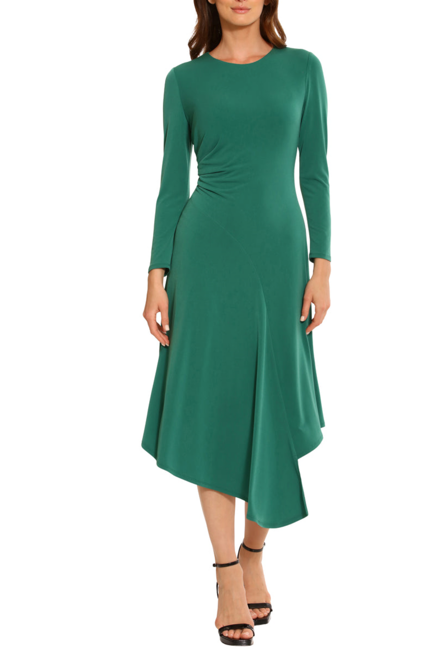 Maggy London Long Sleeve Asymmetrical A-Line Dress