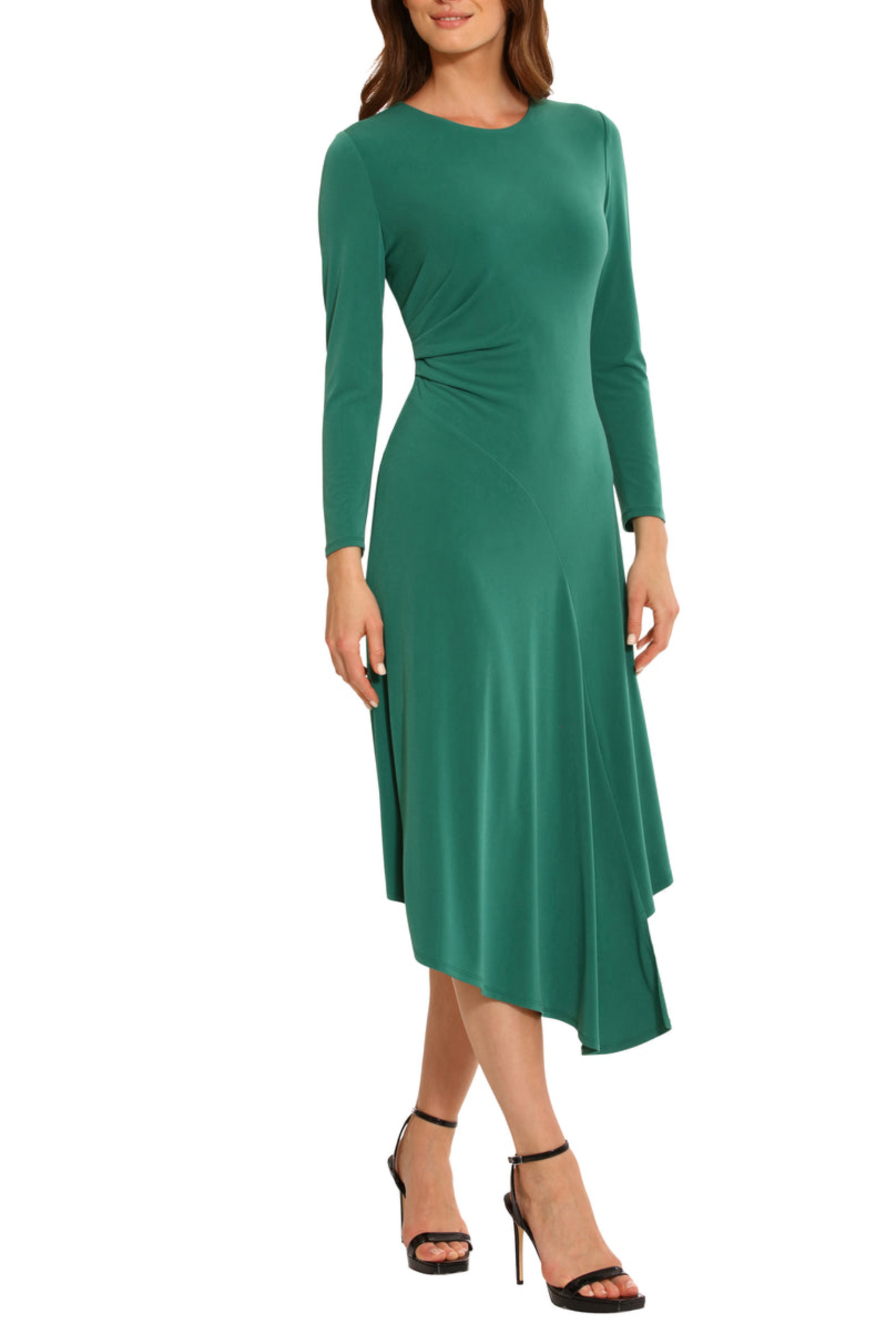 Maggy London Long Sleeve Asymmetrical A-Line Dress