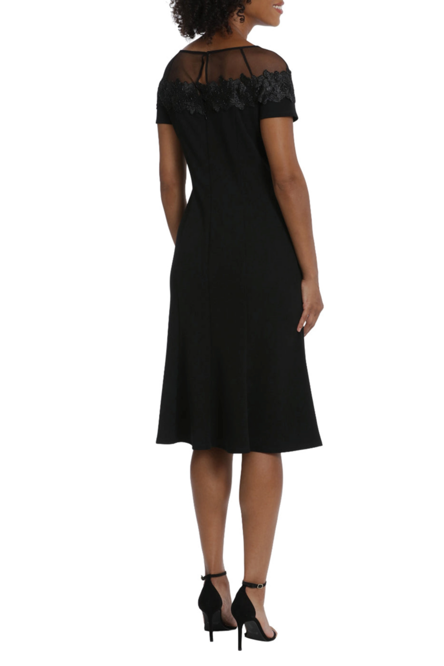 Maggy London Embroidered Illusion Neckline Dress