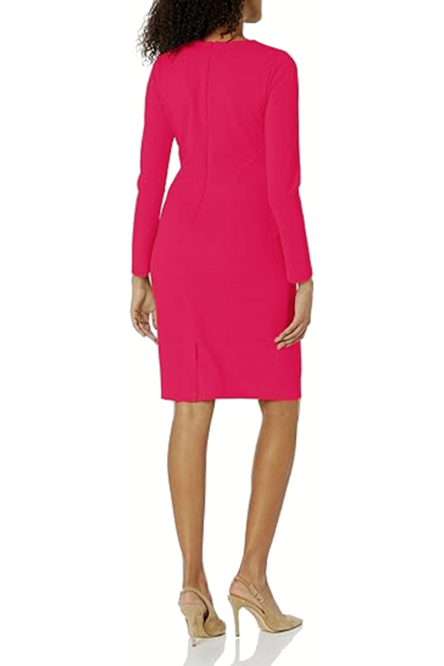Maggy London Long Sleeve Asymmetrical-Neck Dress