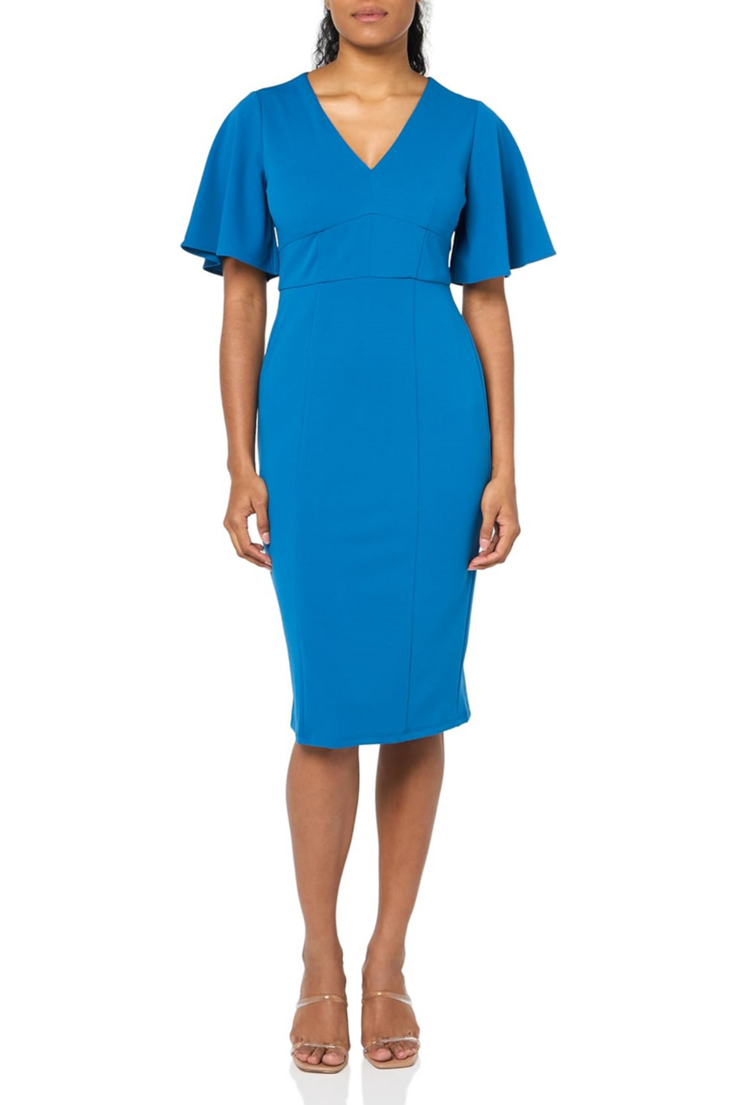 Maggy London Flutter Sleeve V-Neck Sheath Dress