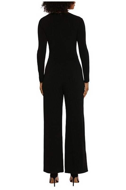 Maggy London Asymmetrical Neck Wide Leg Jumpsuit