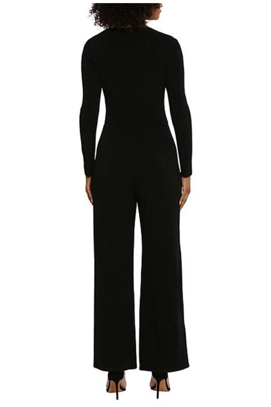 Maggy London Asymmetrical Neck Wide Leg Jumpsuit