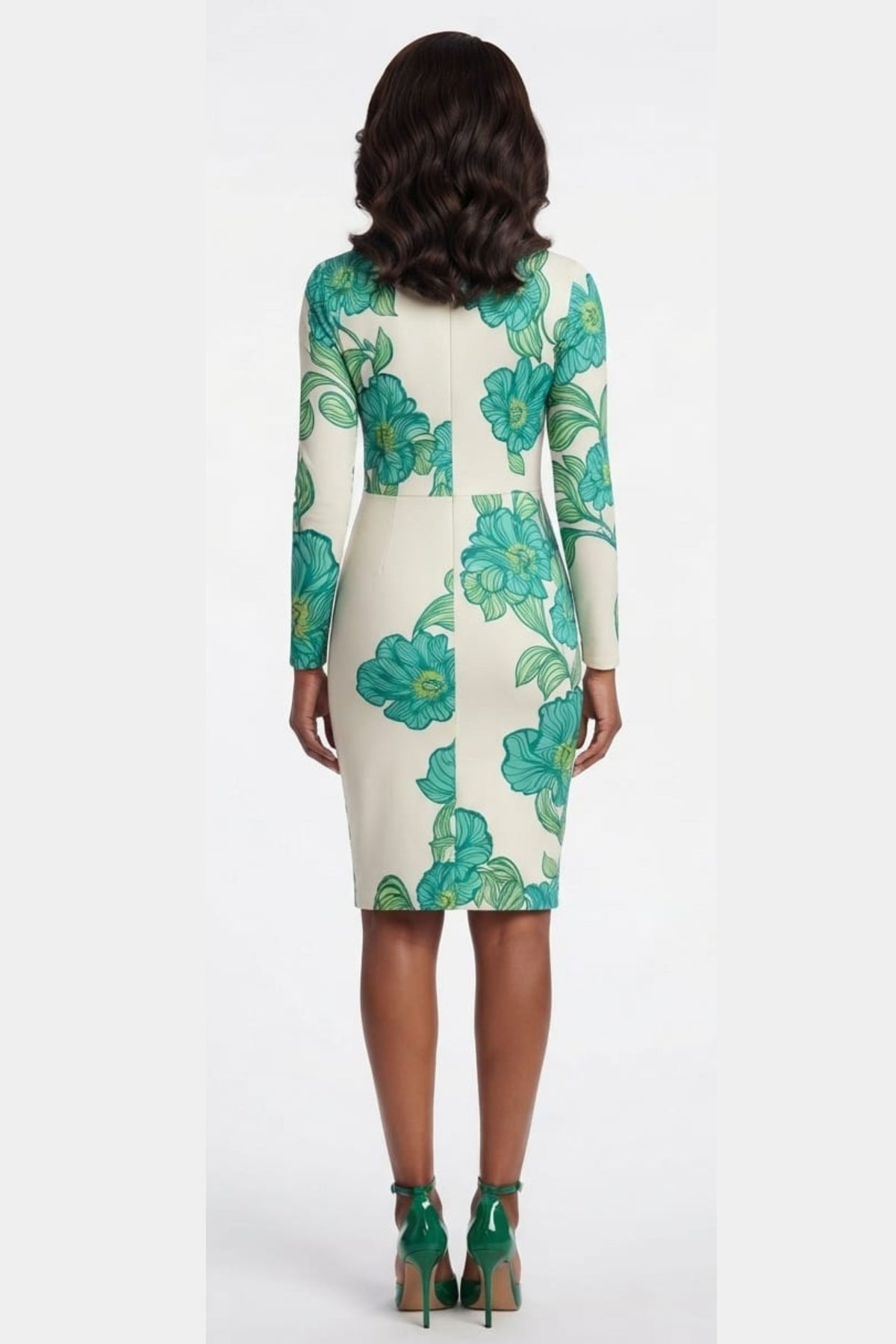 Maggy London Floral Print Long Sleeve Sheath Dress