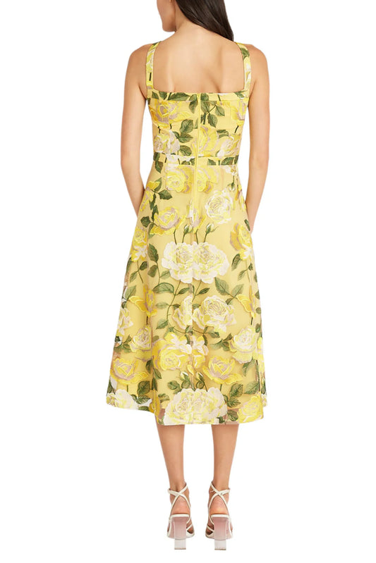 Maggy London Floral Embroidered A-Line Midi Dress
