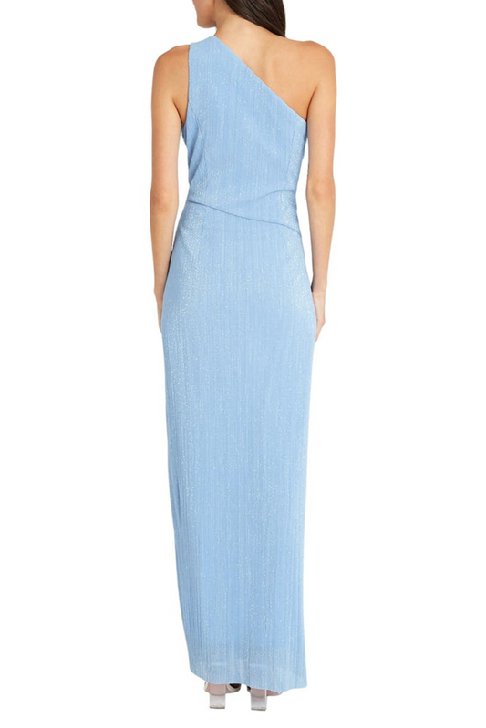 Maggy London One Shoulder Metallic Evening Dress