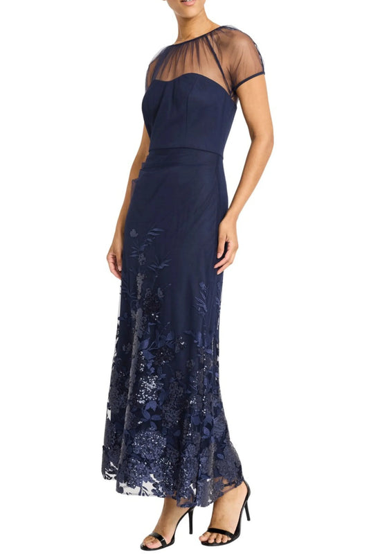 Maggy London Beaded Tulle Evening Gown