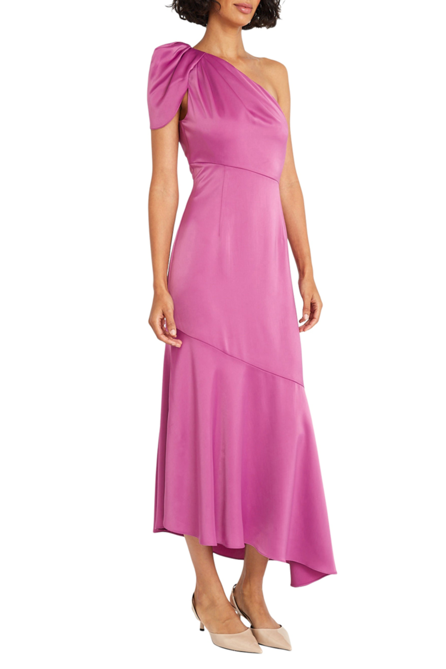 Maggy London Asymmetrical Hem One Shoulder Dress