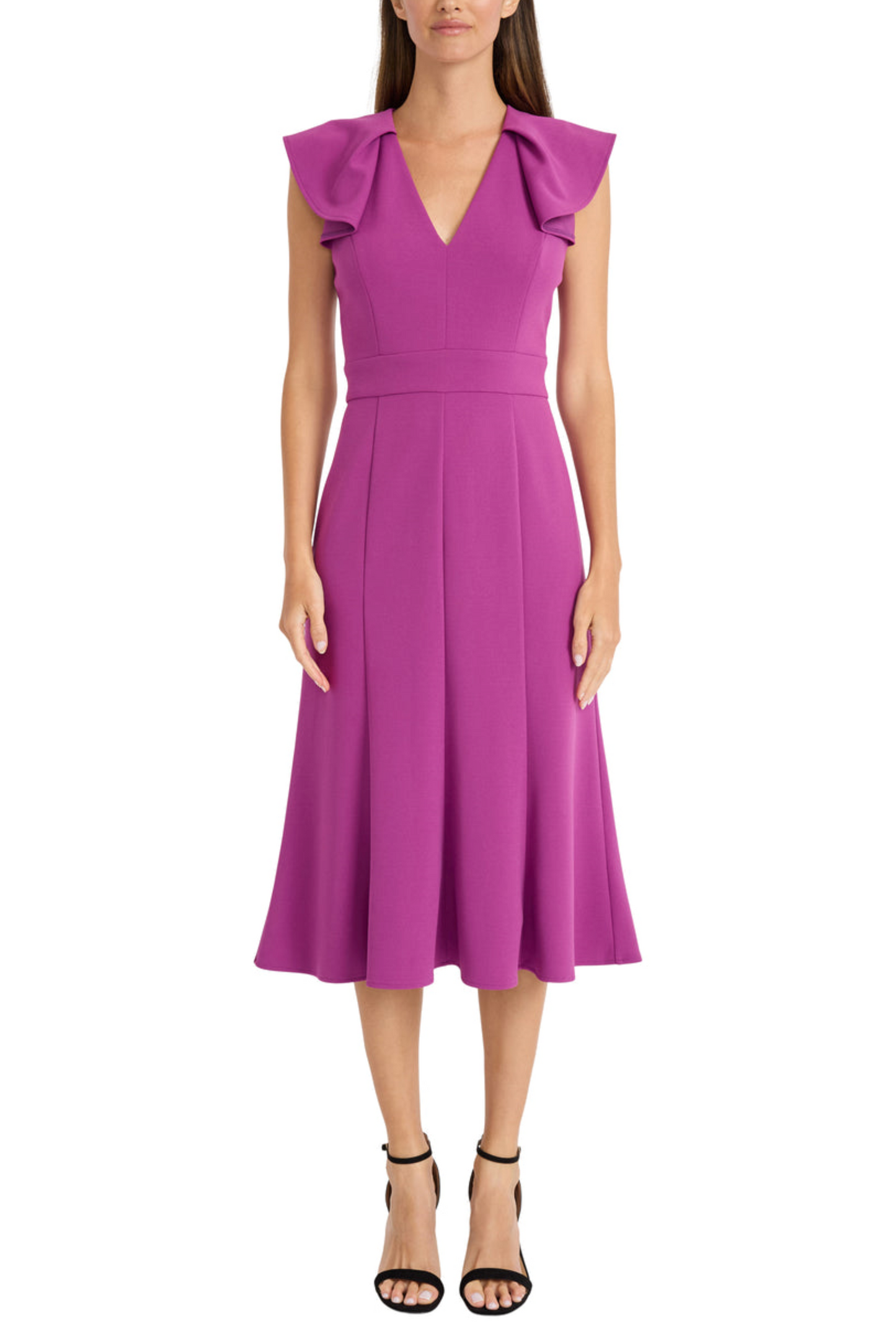 Maggy London Flutter Sleeve V-Neck A-Line Dress