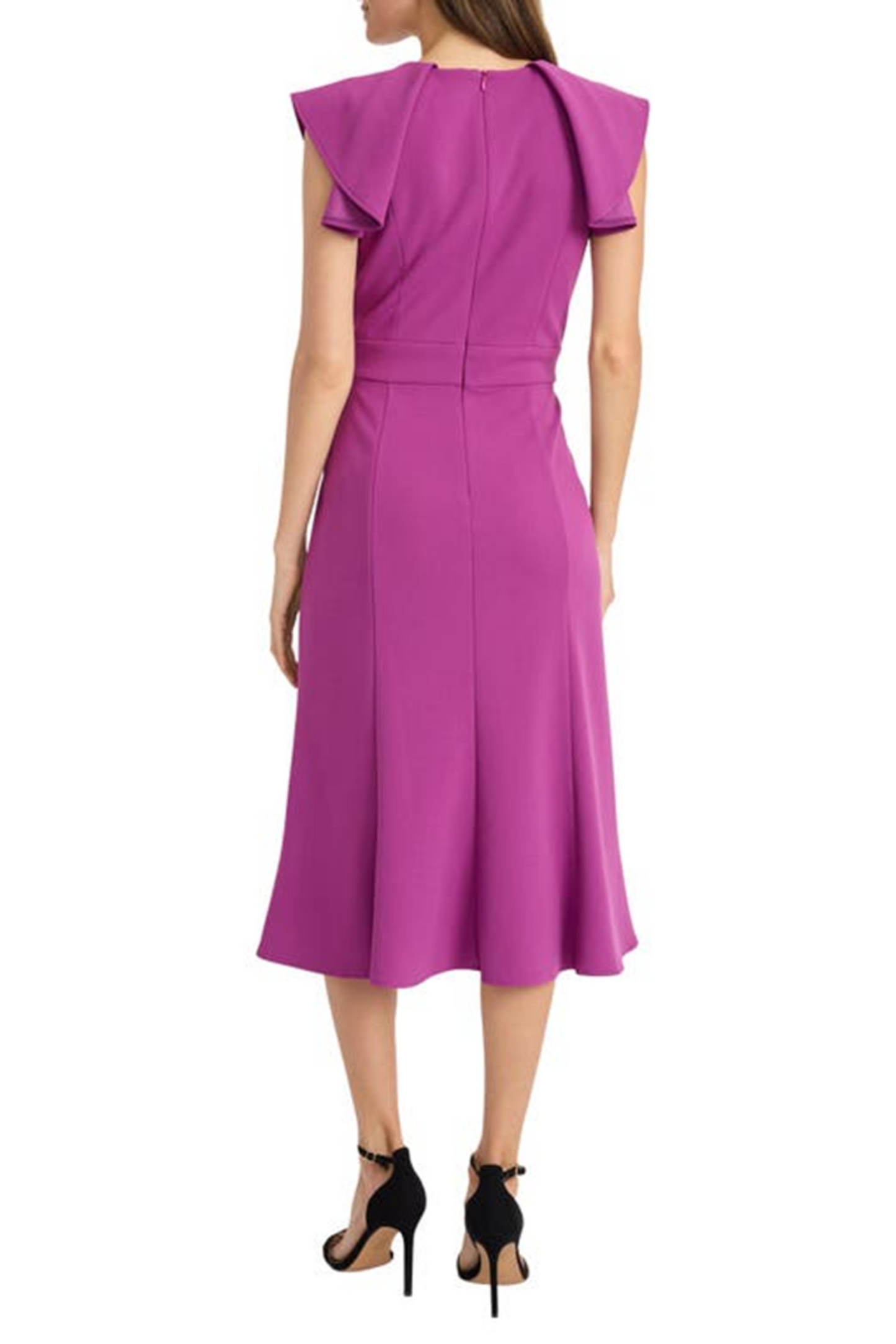 Maggy London Flutter Sleeve V-Neck A-Line Dress