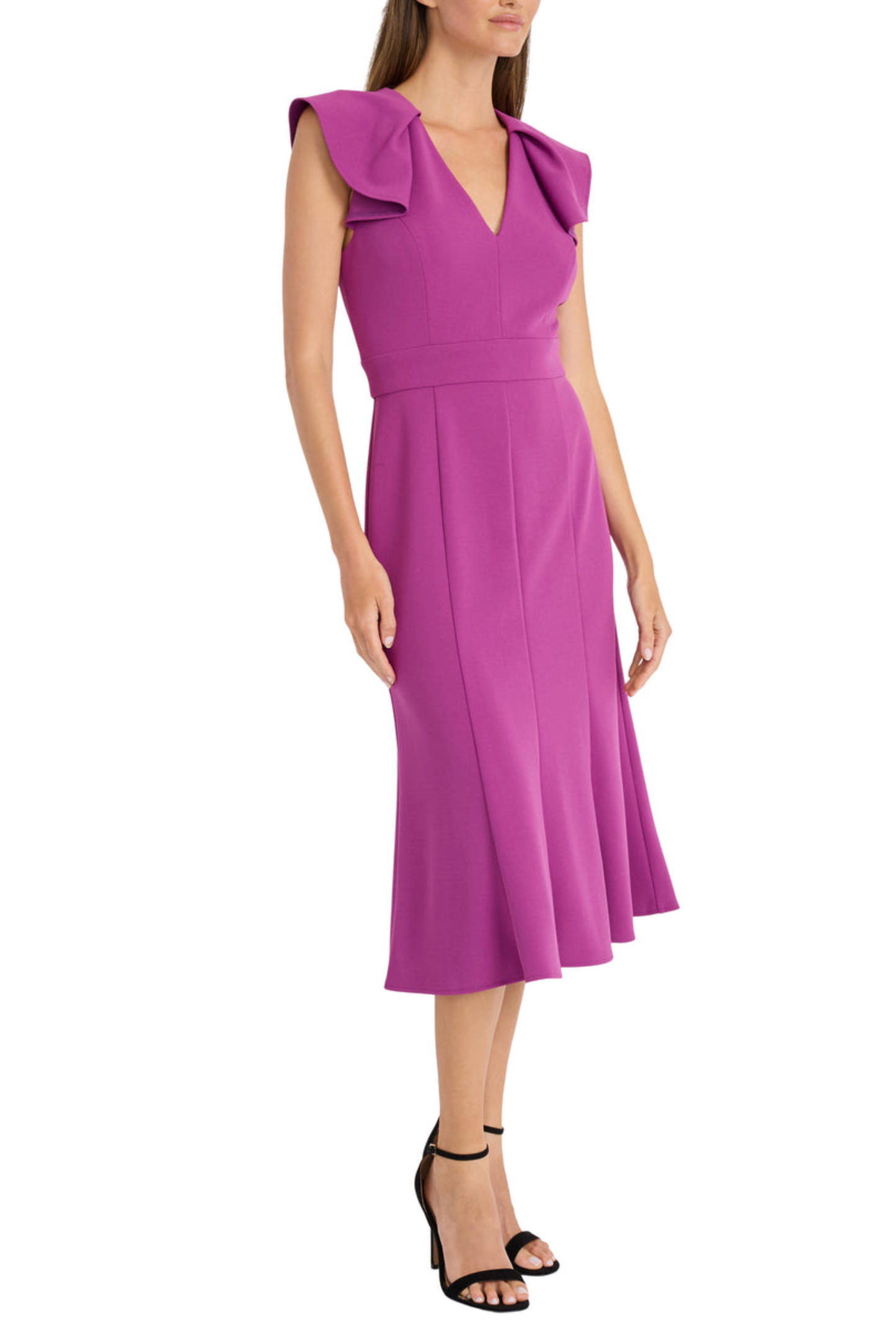 Maggy London Flutter Sleeve V-Neck A-Line Dress