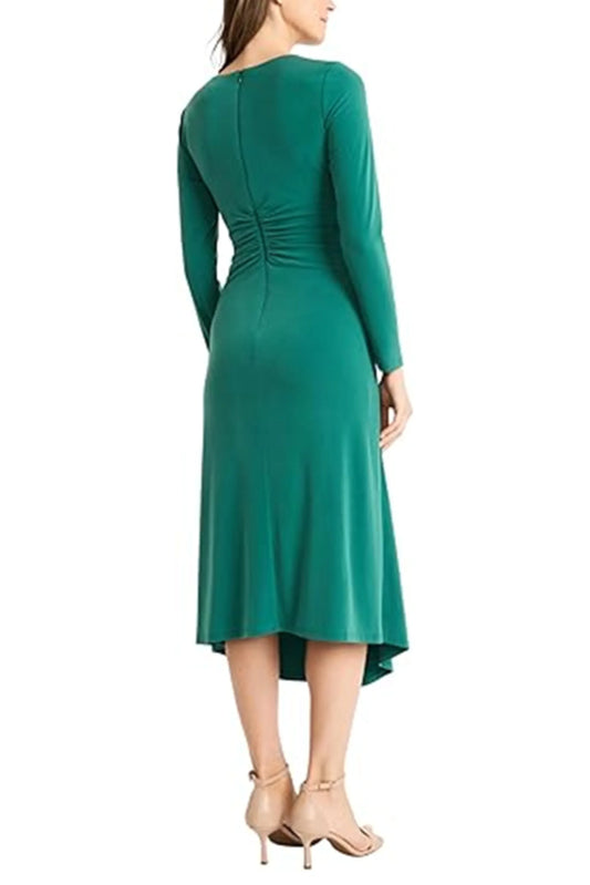 Maggy London Long Sleeve Ruching Detail Midi Dress