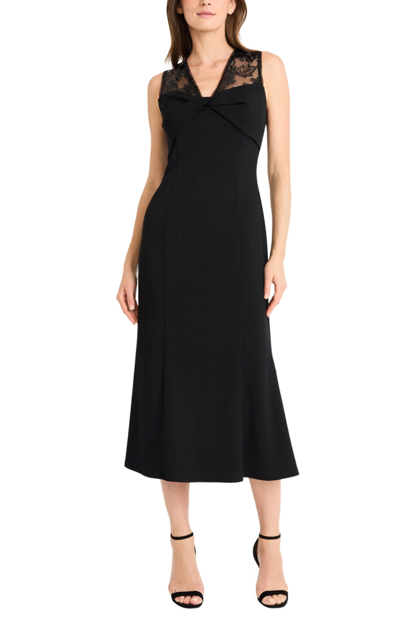 Maggy London Sleeveless Sequined Shoulder Dress