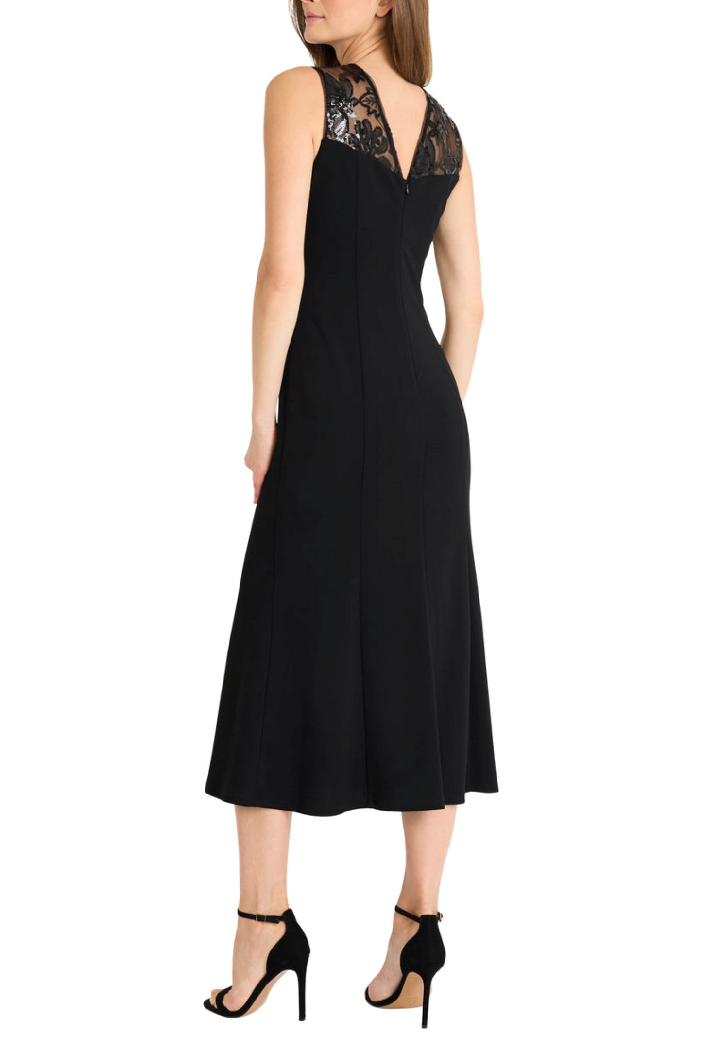 Maggy London Sleeveless Sequined Shoulder Dress