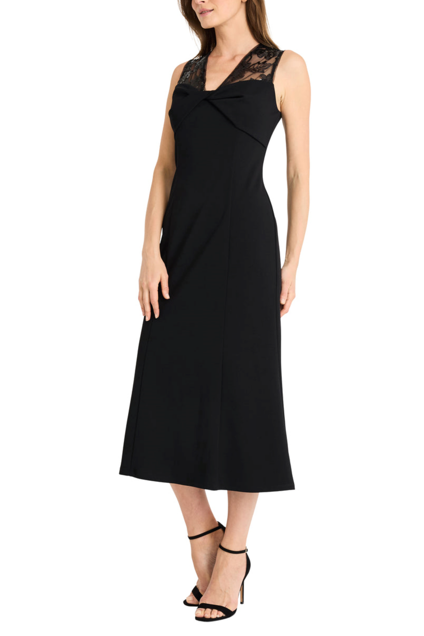 Maggy London Sleeveless Sequined Shoulder Dress