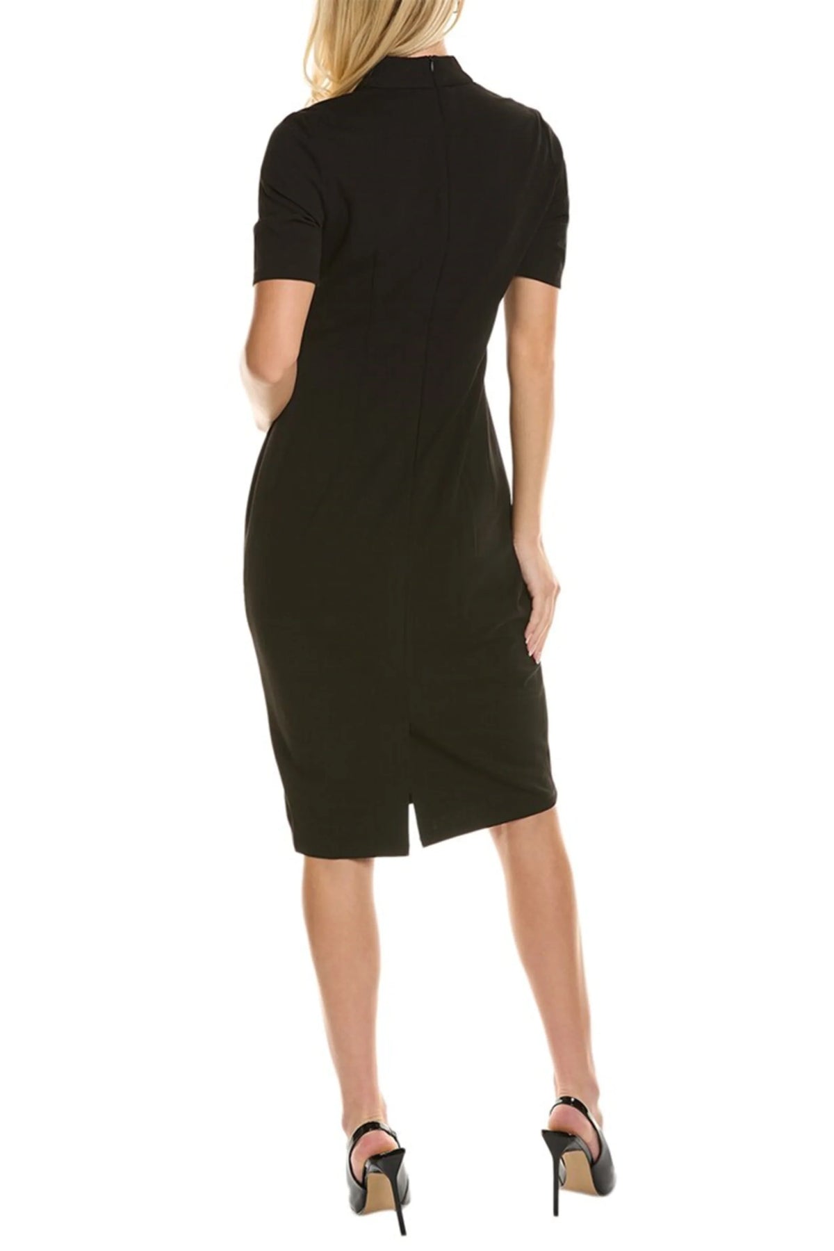 Maggy London Mock Neck Keyhole Slit Sheath Dress