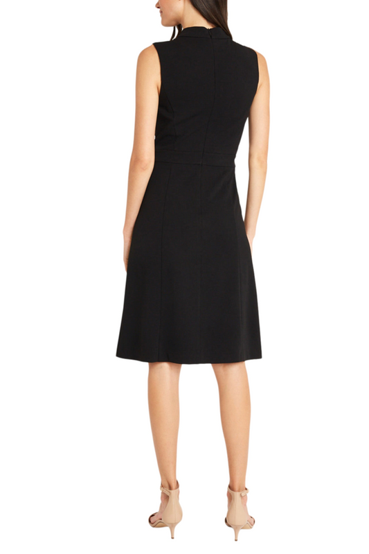 Maggy London Sleeveless Mock Neck A-Line Dress
