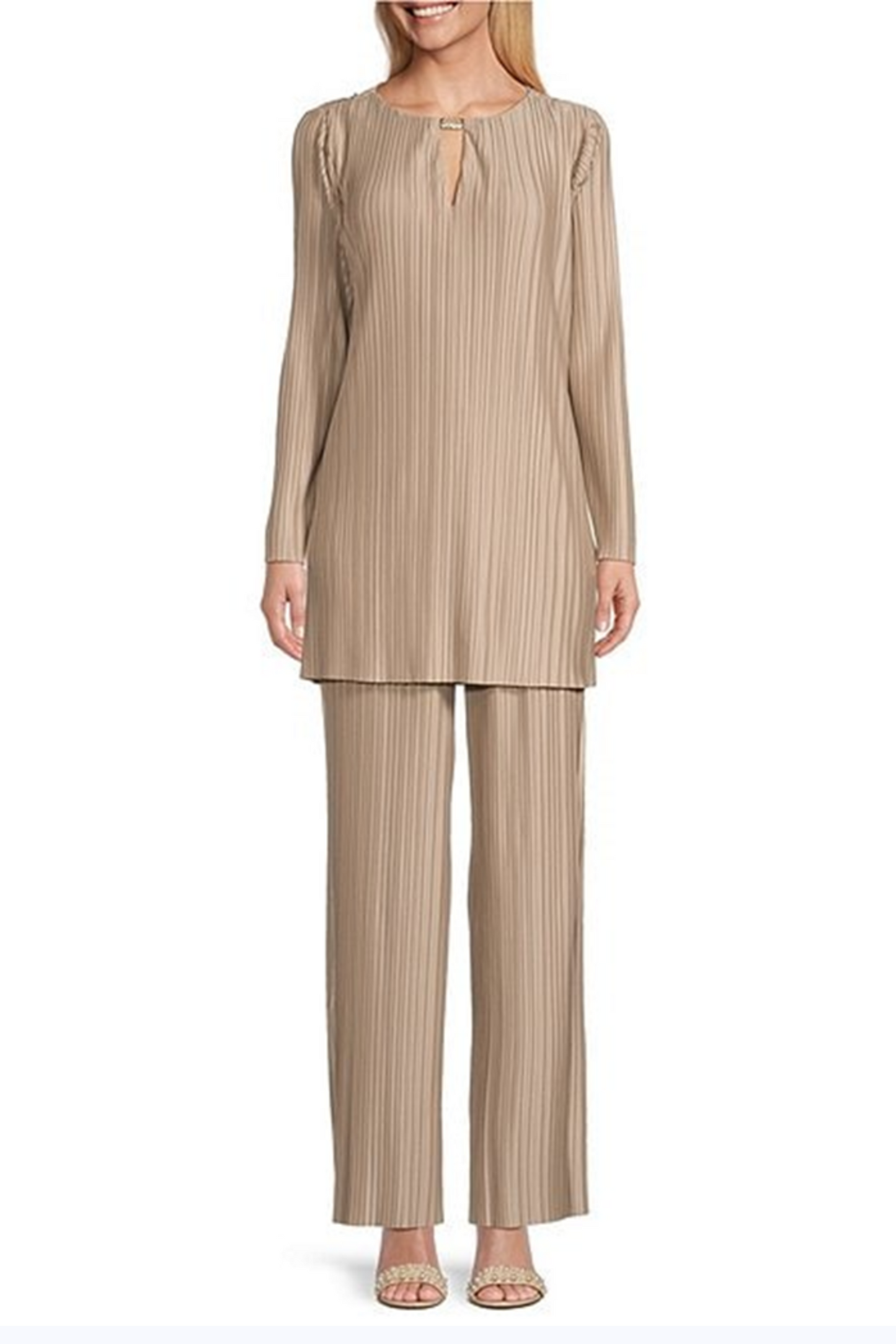 Marina Long Sleeve Accordion 2-Piece Pants Set