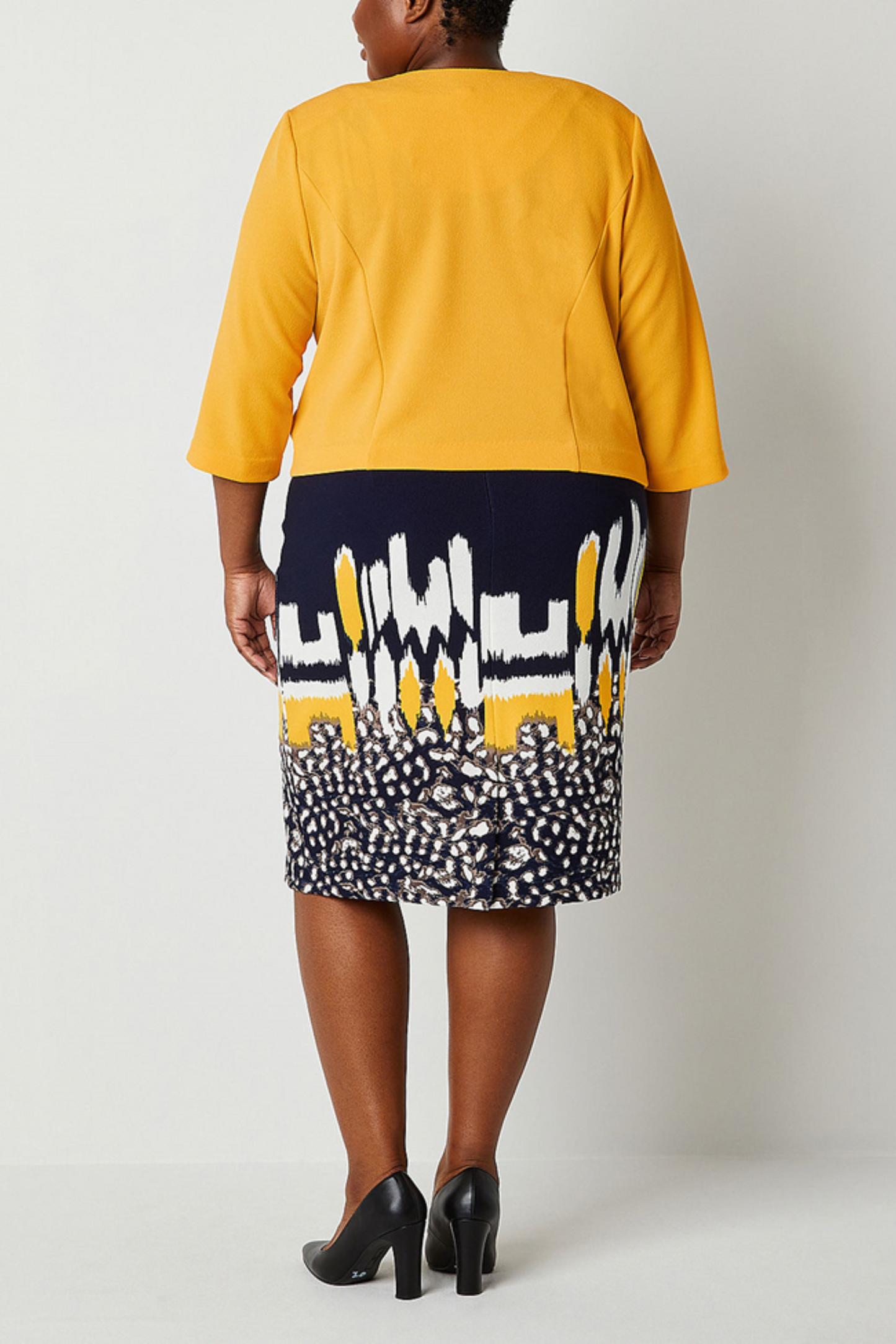 Maya Brooke Abstract Print Cropped Jacket Dress