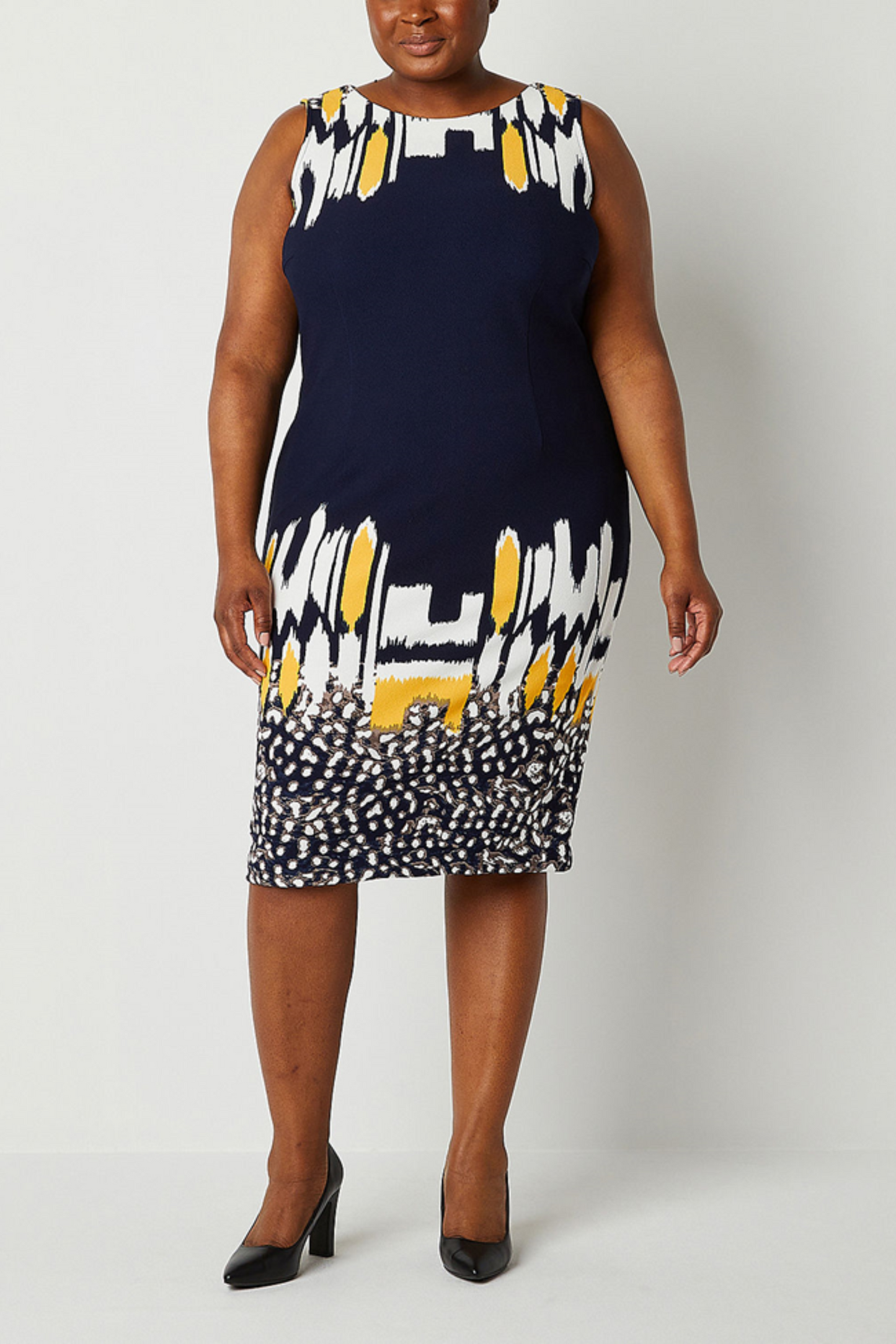 Maya Brooke Abstract Print Cropped Jacket Dress