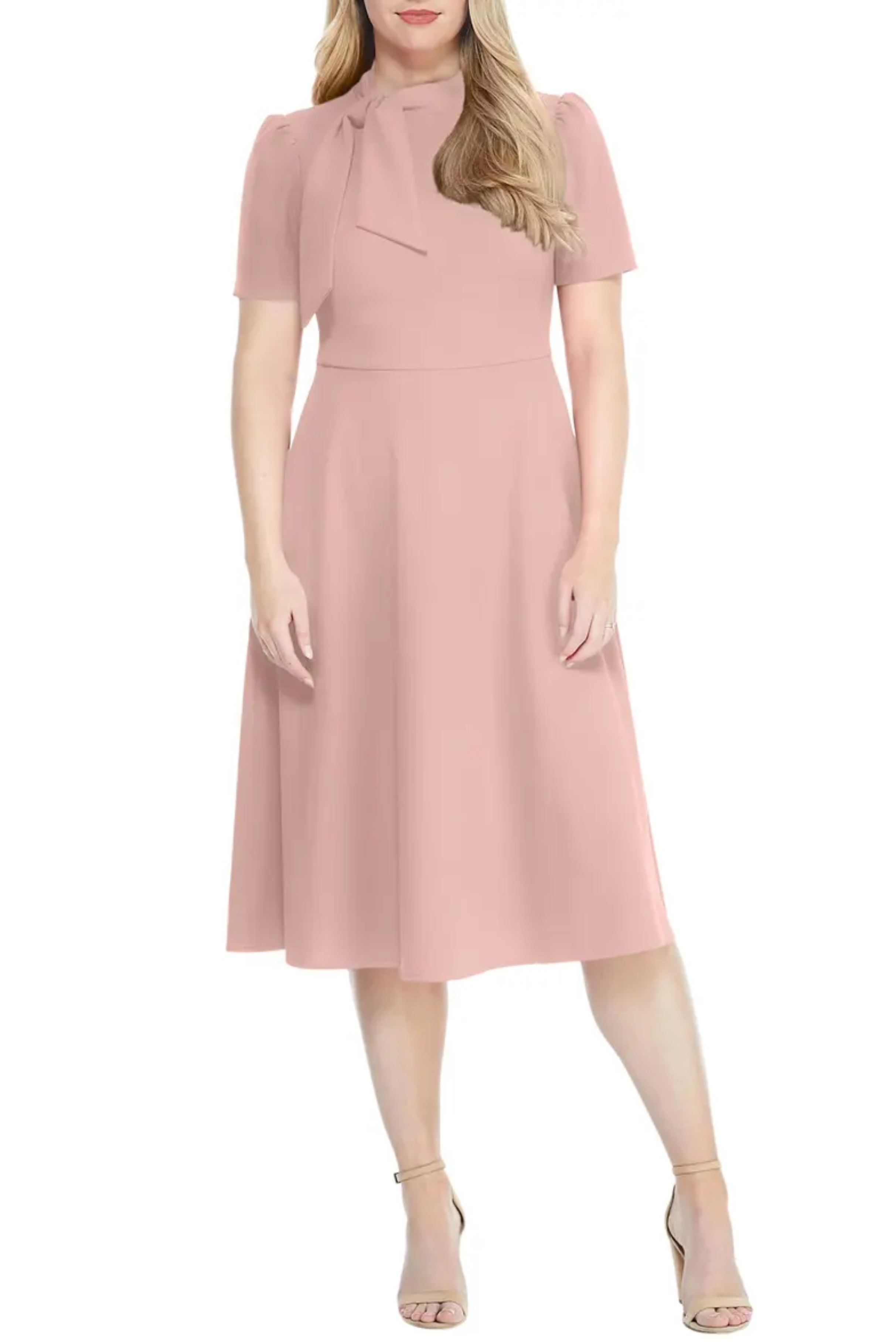 Maggy London Fit and Flare Tie Neck Dress – New Yorker's Apparel