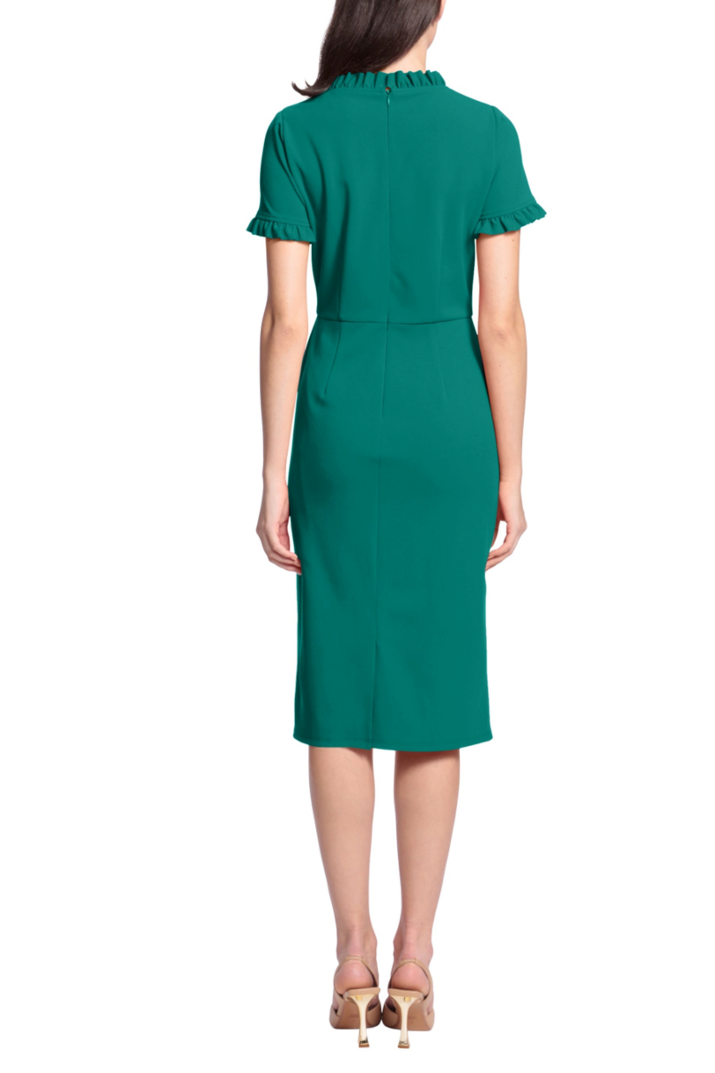 Maggy London Ruffle-Detail Front Pocket Dress