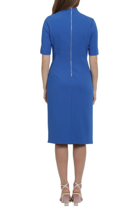 Maggy London Pleated Waist 3/4 Sleeve Sheath Dress