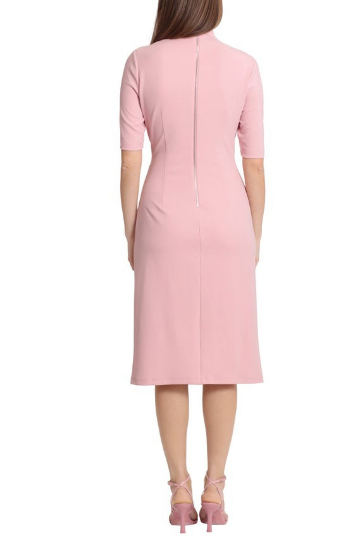Maggy London Pleated Waist 3/4 Sleeve Sheath Dress
