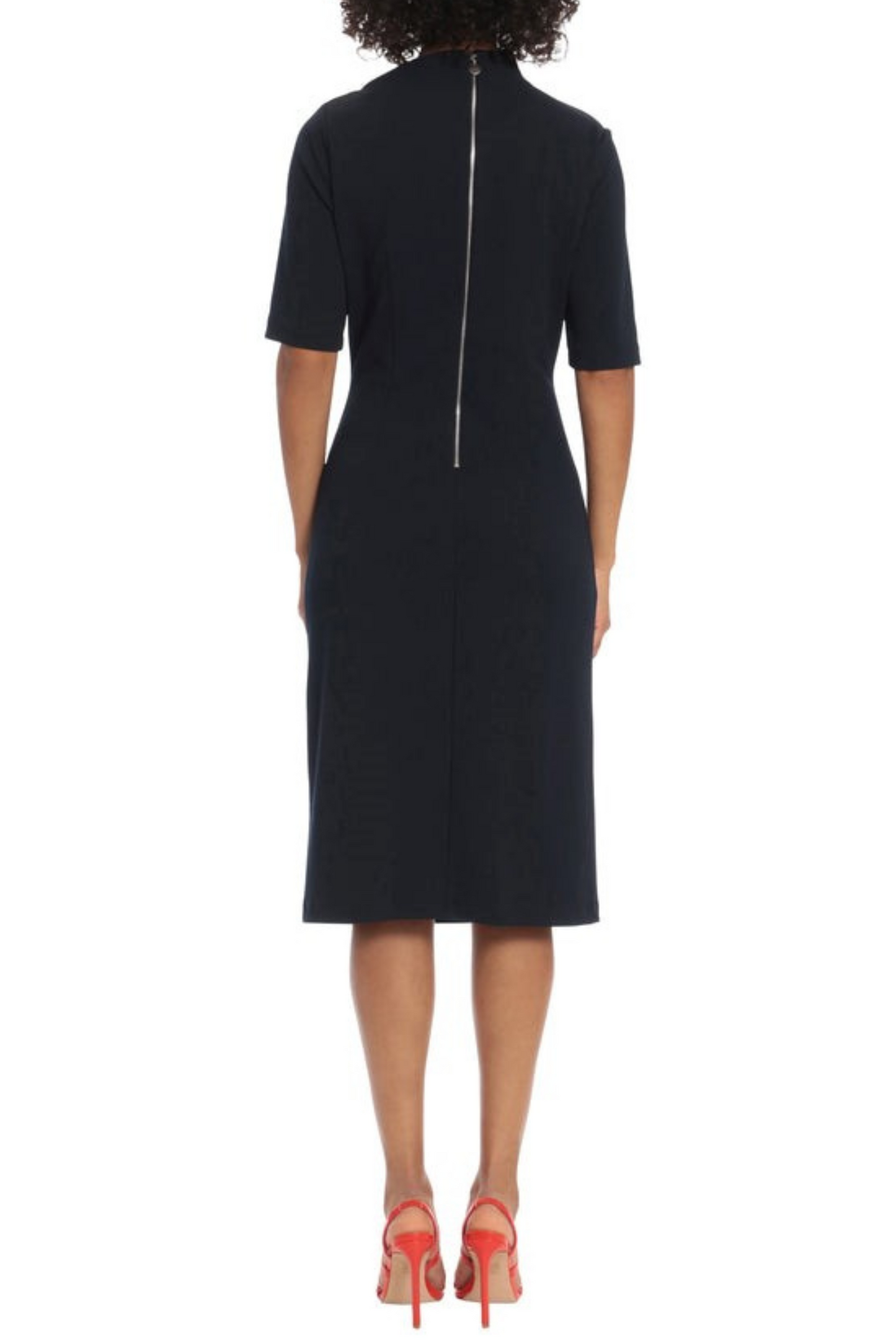 Maggy London Pleated Waist 3/4 Sleeve Sheath Dress