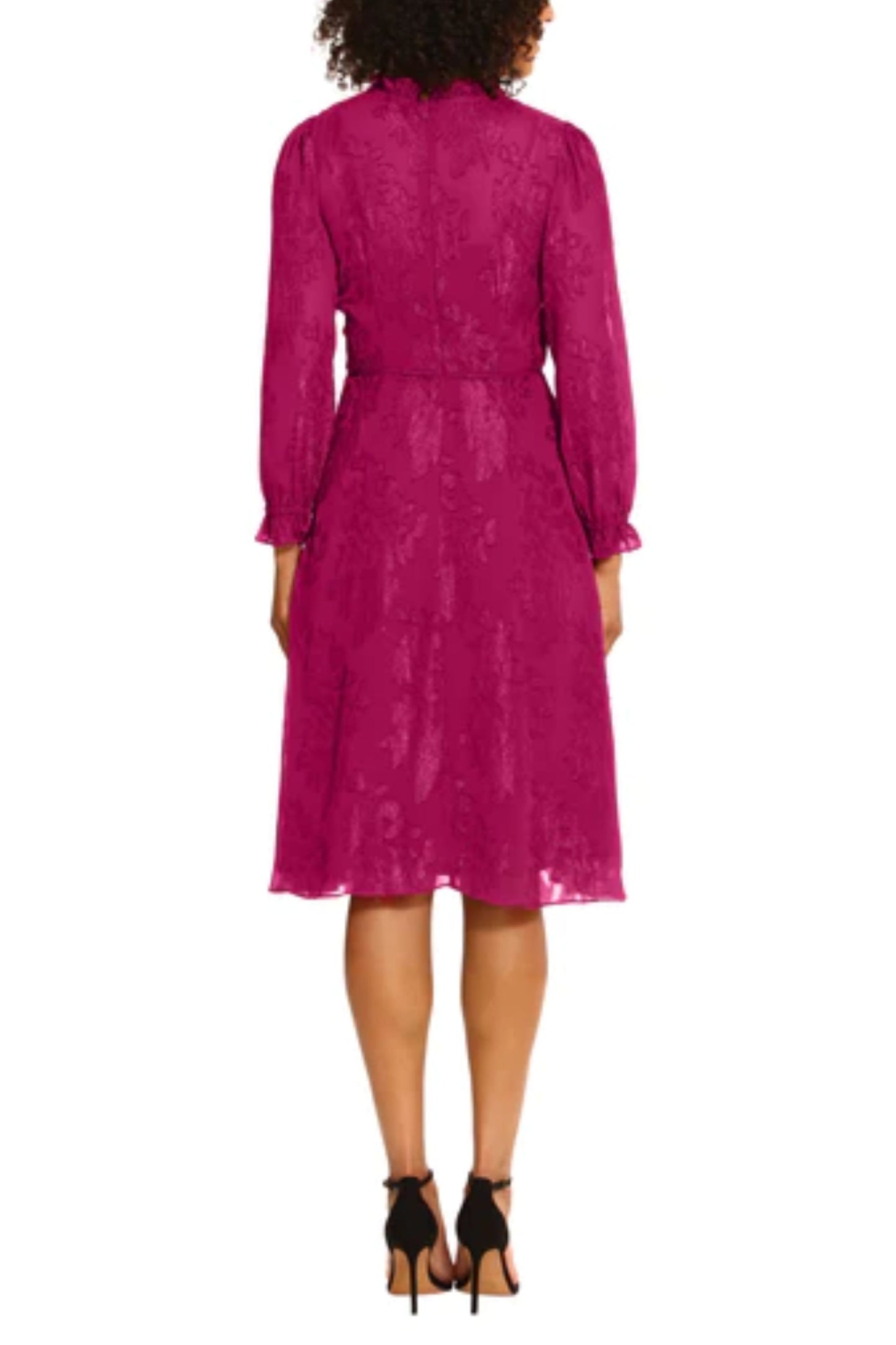 Maggy London Long Sleeve Sparkling Floral Dress