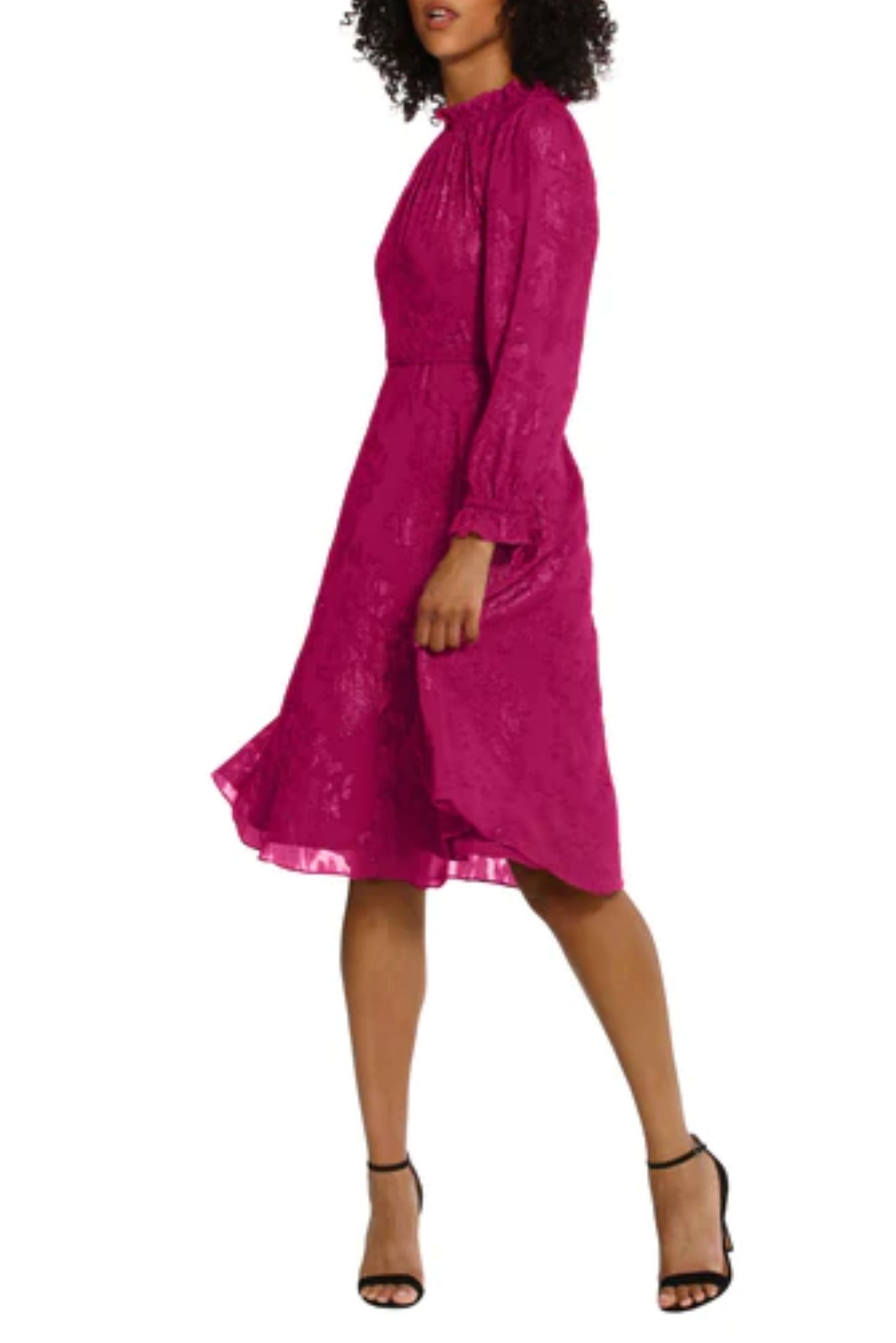 Maggy London Long Sleeve Sparkling Floral Dress