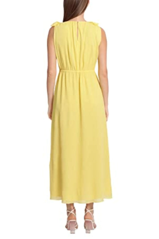 Maggy London Bow Tie Strap Accordion Midi Dress
