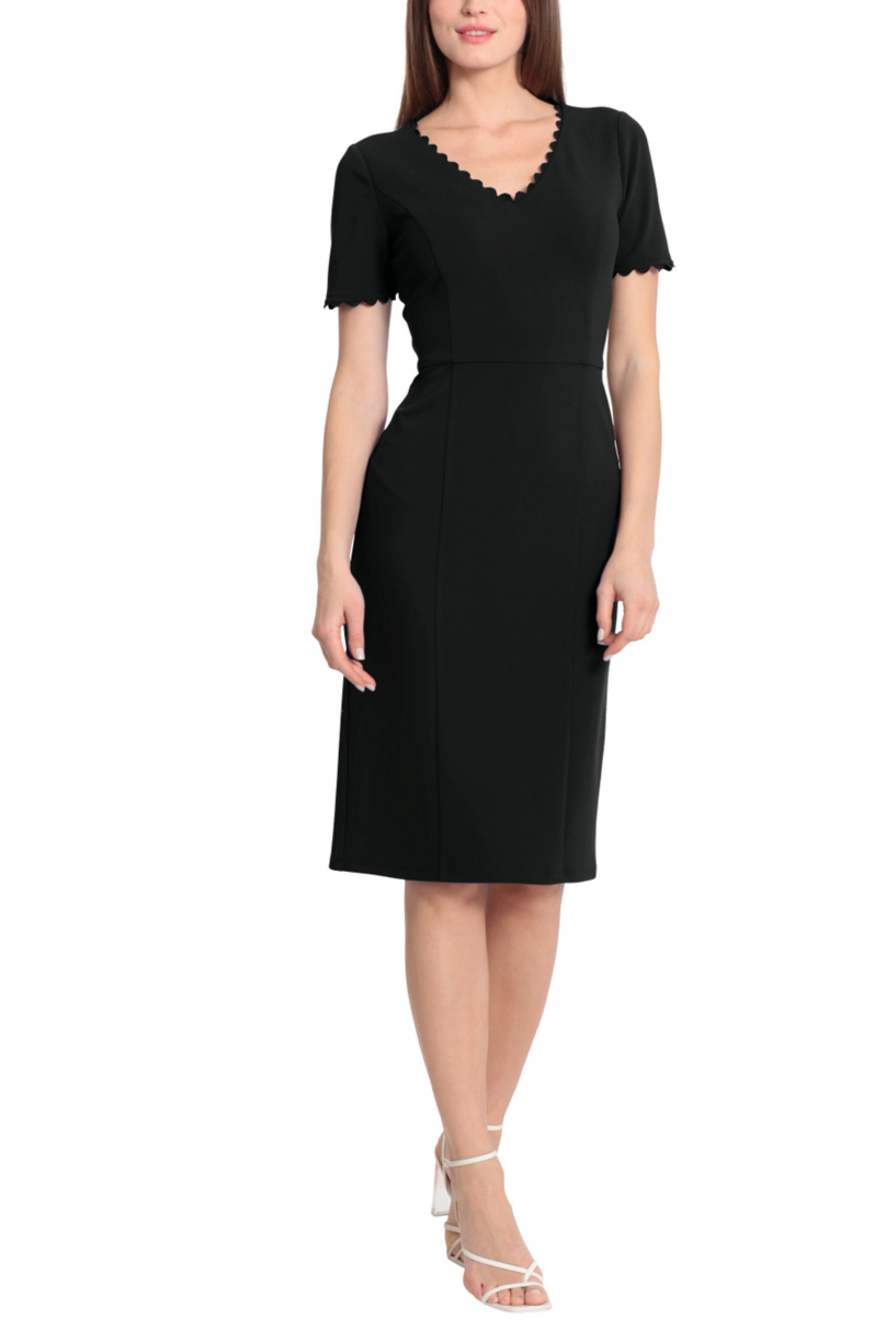 Maggy London Ric Rac Trim Short-Sleeve Dress