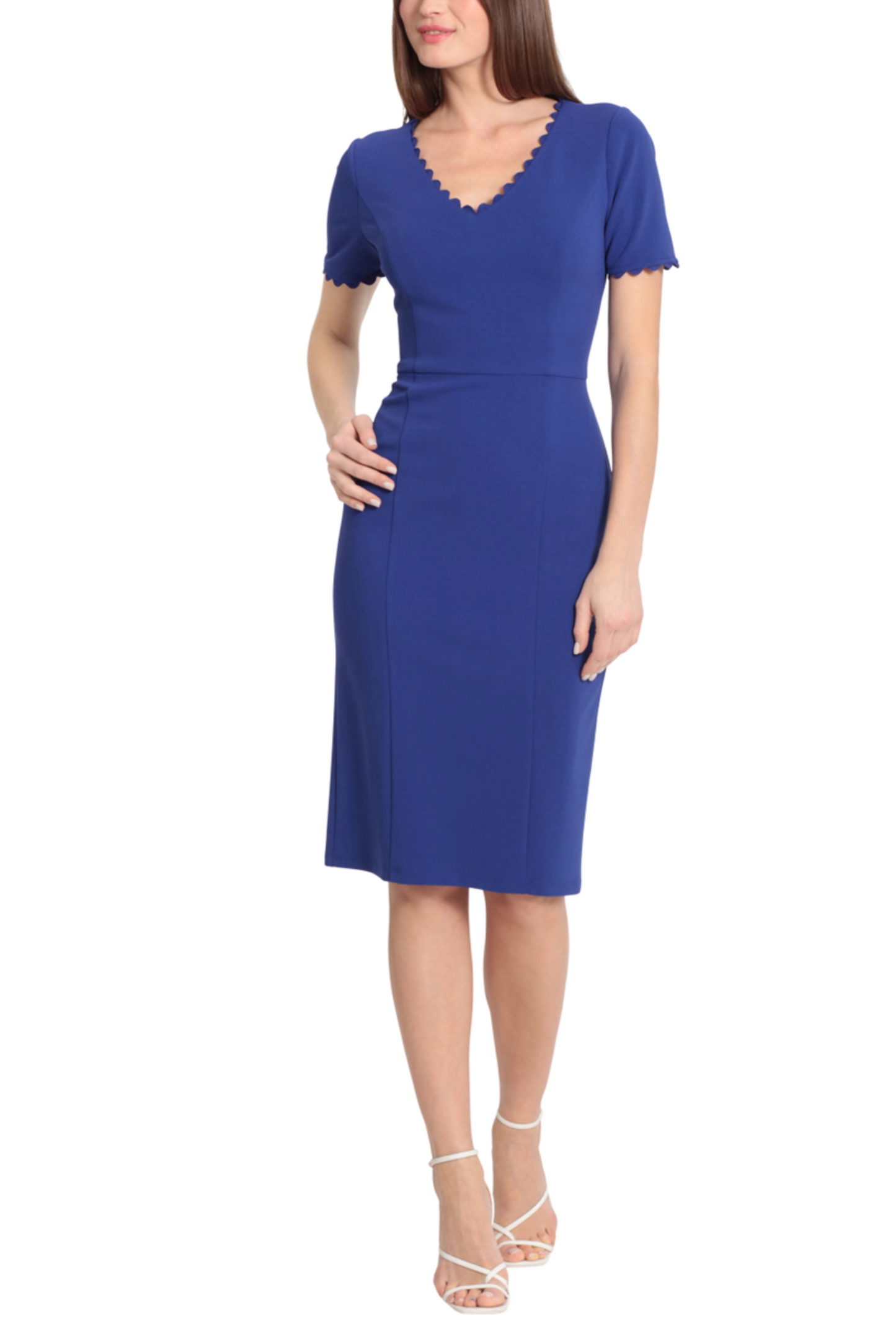 Maggy London Ric Rac Trim Short-Sleeve Dress