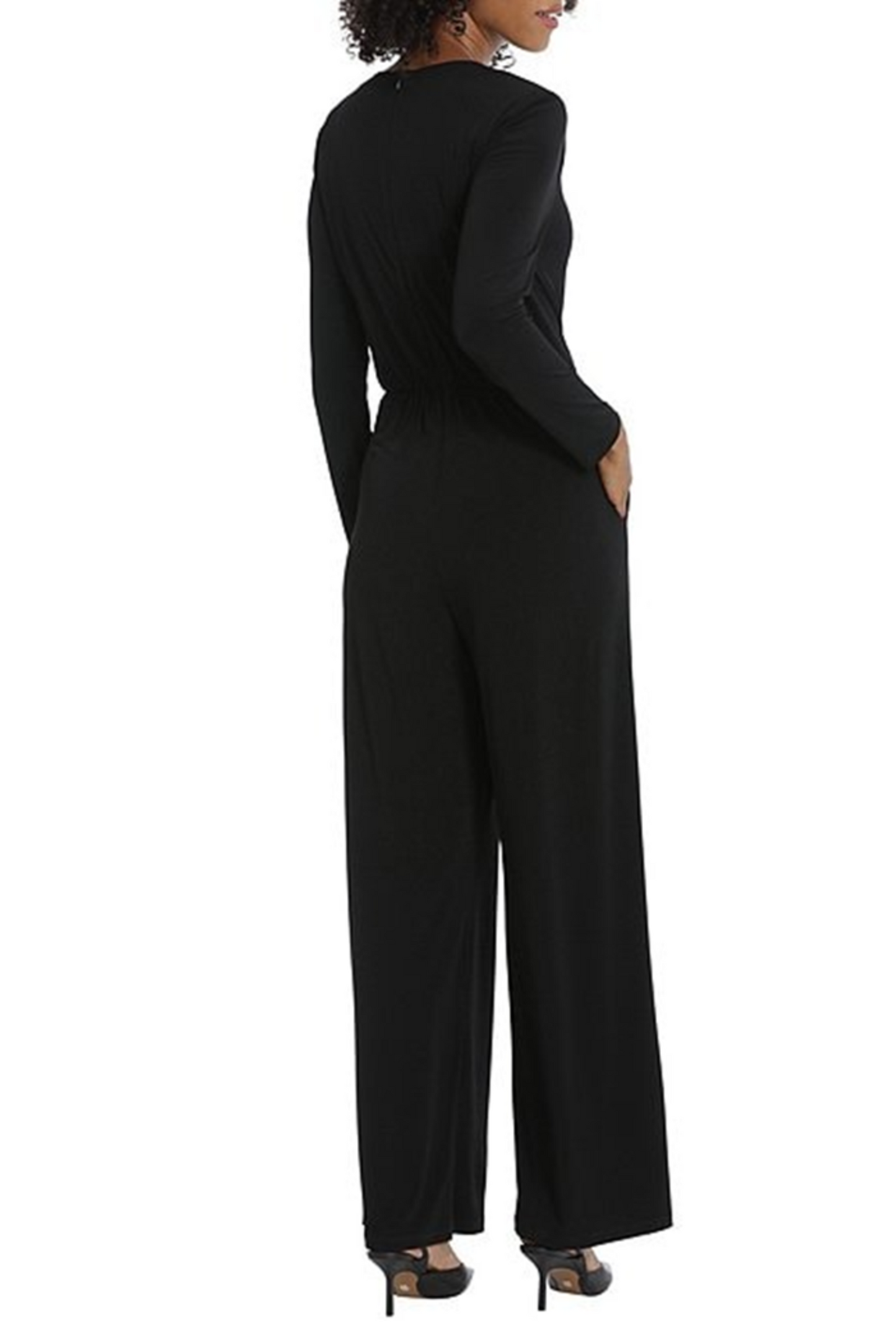 Maggy London Wide Leg Twist-Waist Evening Jumpsuit